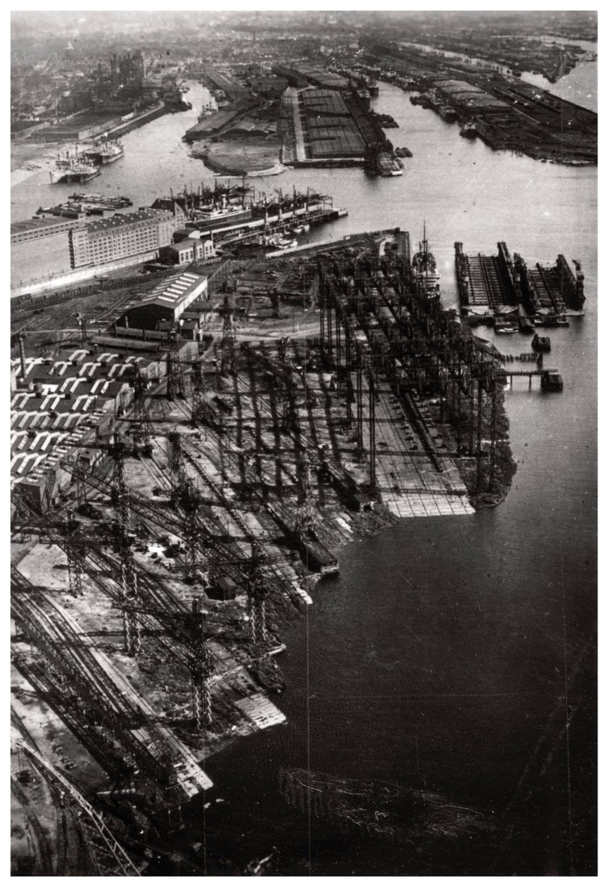 ツェッペリン、1933年1933年からのブレーマーバルカン造船所、ブレーメン、ドイツの航空写真 作： 不明