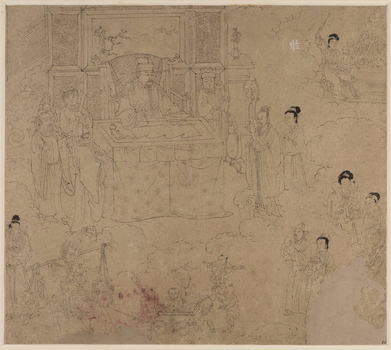 道教と仏教のテーマのアルバム: Kings of Hells: Leaf 28, 1200s. 作： 不明
