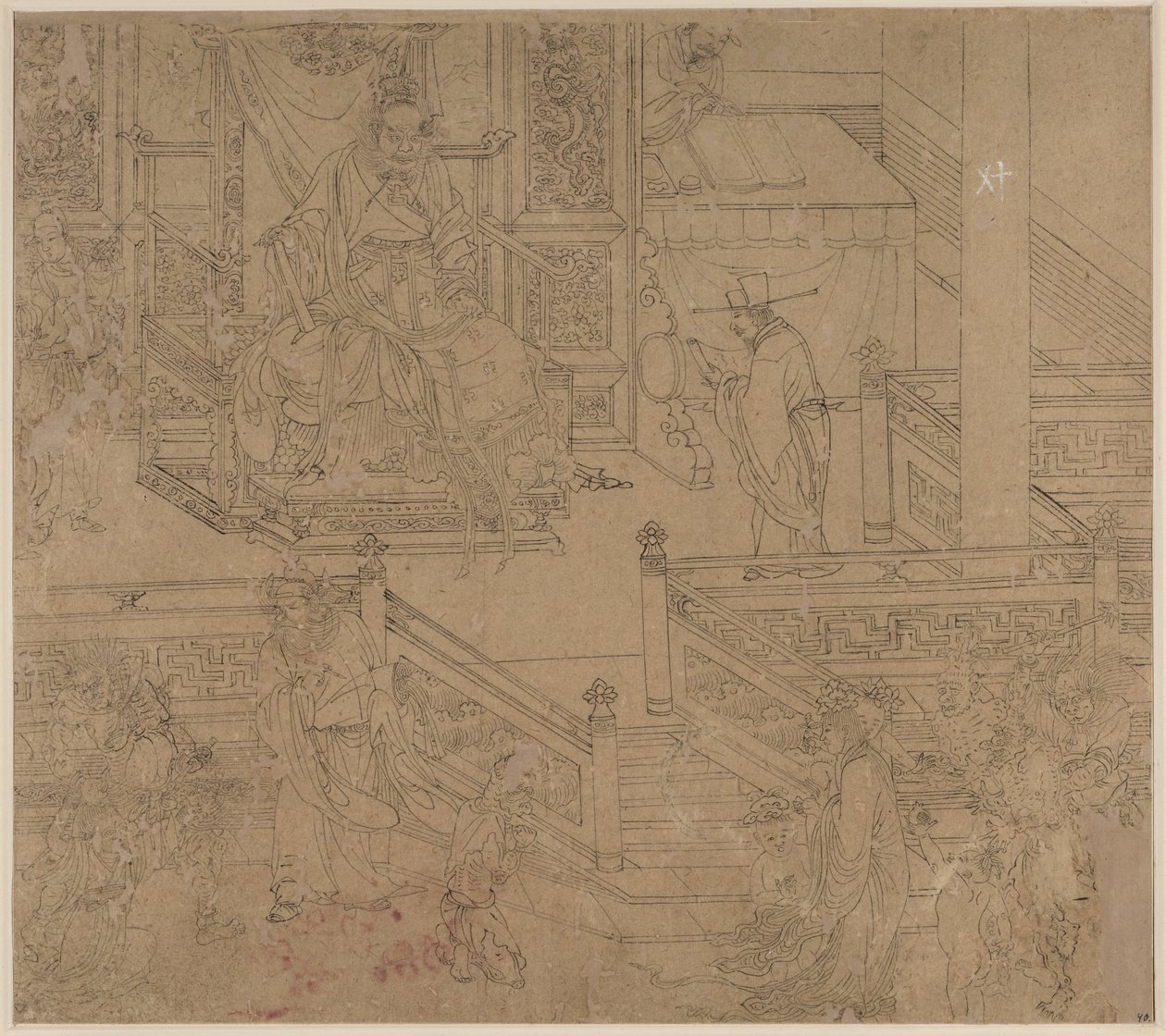 道教と仏教のテーマのアルバム: Kings of Hells: Leaf 40, 1200s. 作： 不明