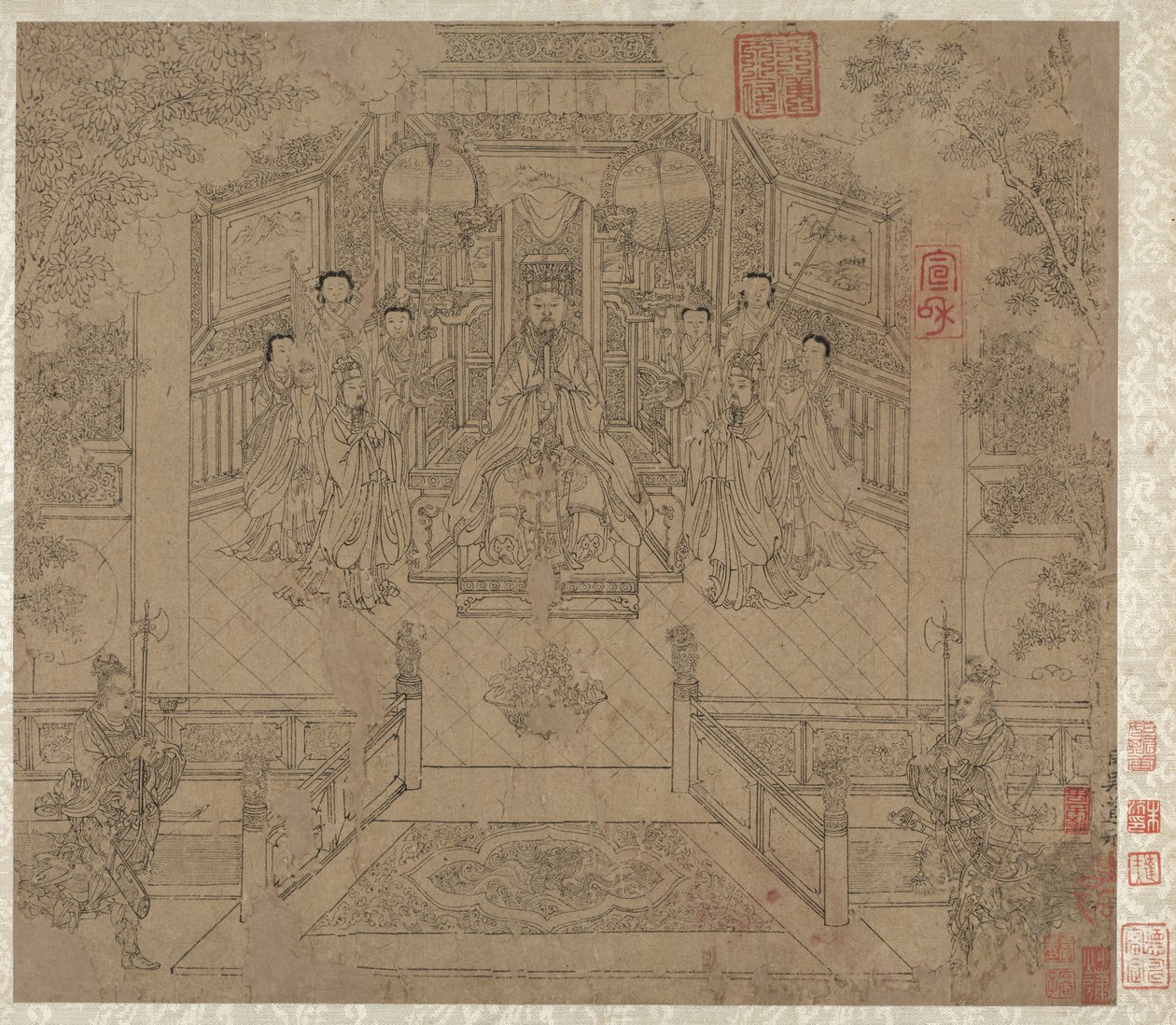道教と仏教のテーマのアルバム: 道教の神々の行列: 葉 1, 1200s. 作： 不明