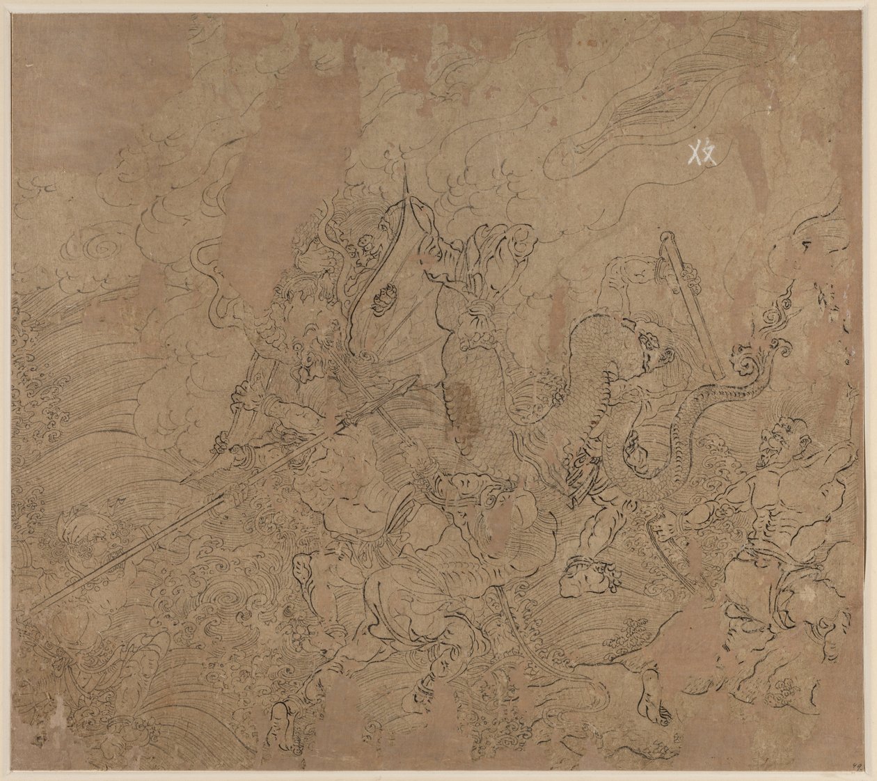 道教と仏教のテーマのアルバム: 山を検索: リーフ 49、1200 年代。 作： 不明
