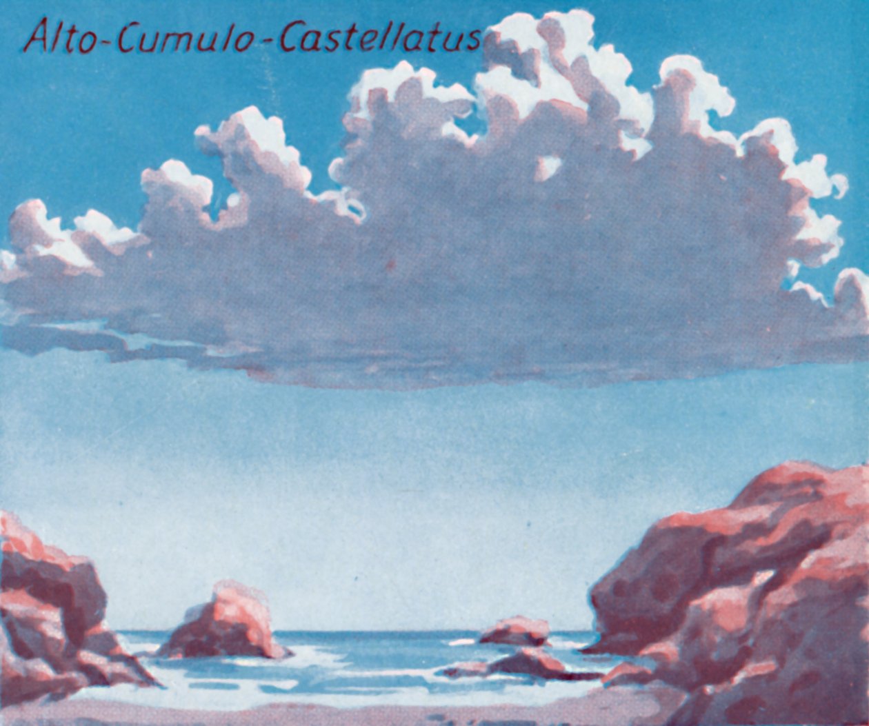 Alto-Cumulo-Castellatus-1935個の主要な雲が空に形成される、1935年 作： 不明