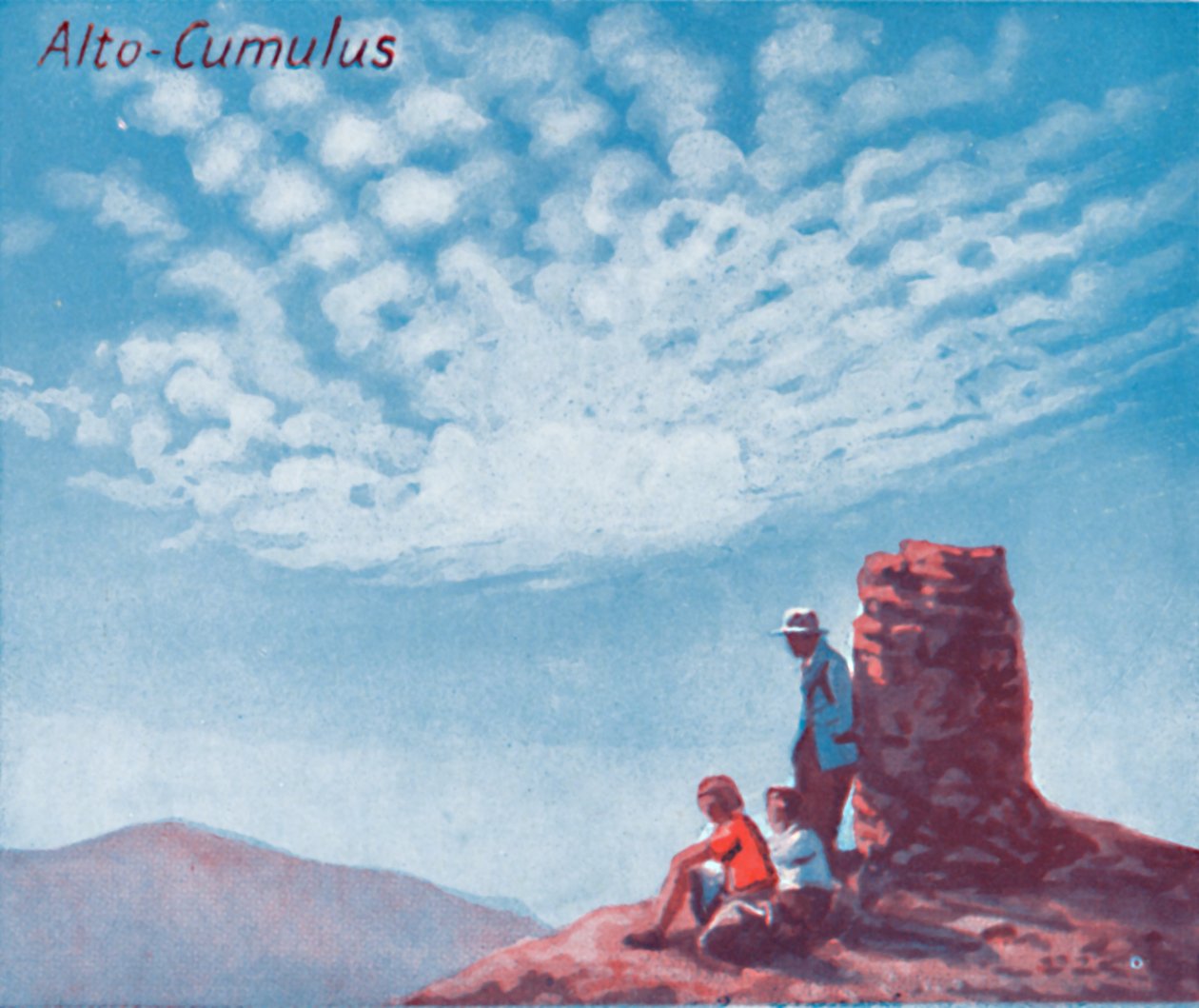 Alto-Cumulus-1935個の主要な雲の形、空、1935年 作： 不明