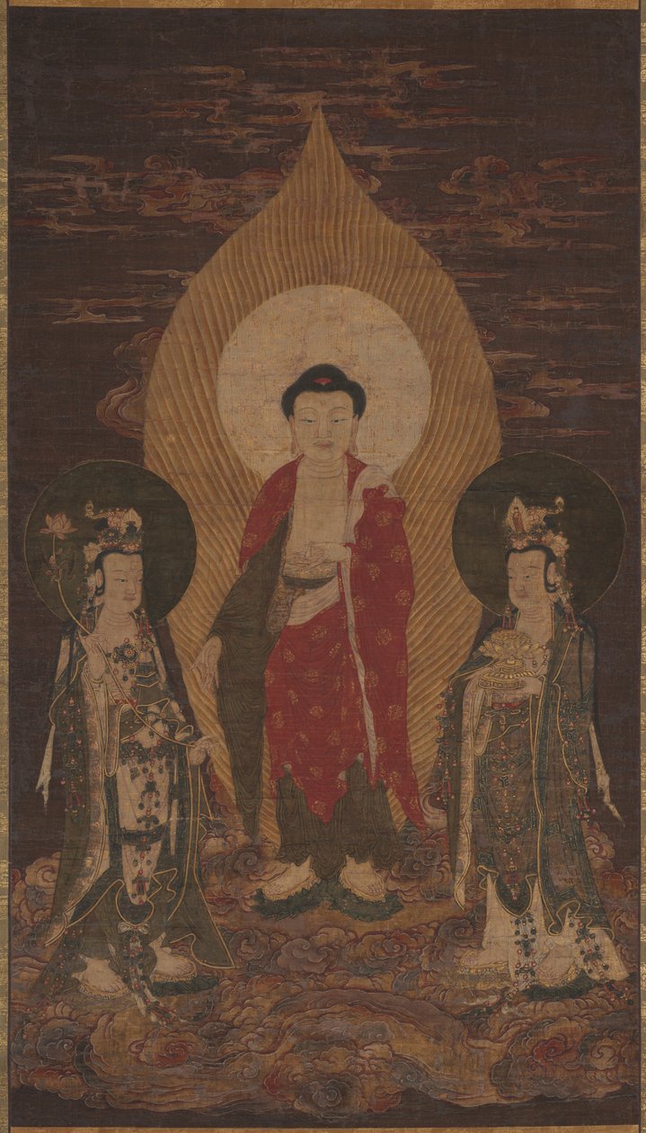 Amitabha Triad、おそらく1400年代。 作： 不明