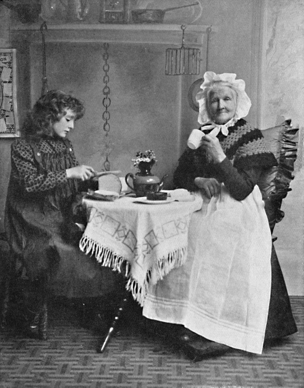 英国のコテージシーン、1912 作： 不明