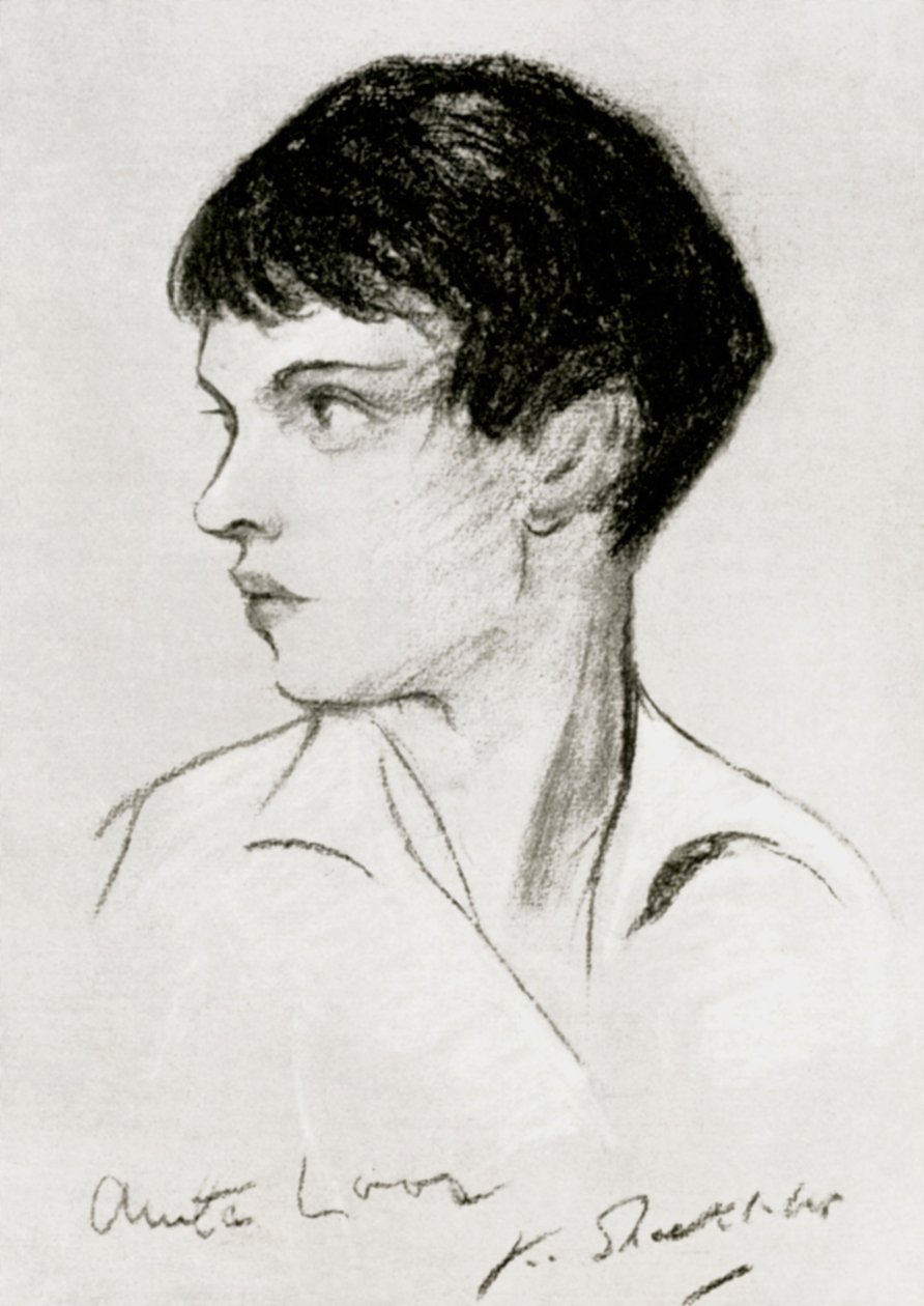 Anita Loos 1888-1981、アメリカの脚本家、脚本家、作家、20世紀初頭 作： 不明