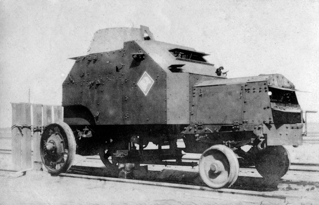 レール上の装甲車、バグダッド、イラク、1917年から1919年 作： 不明
