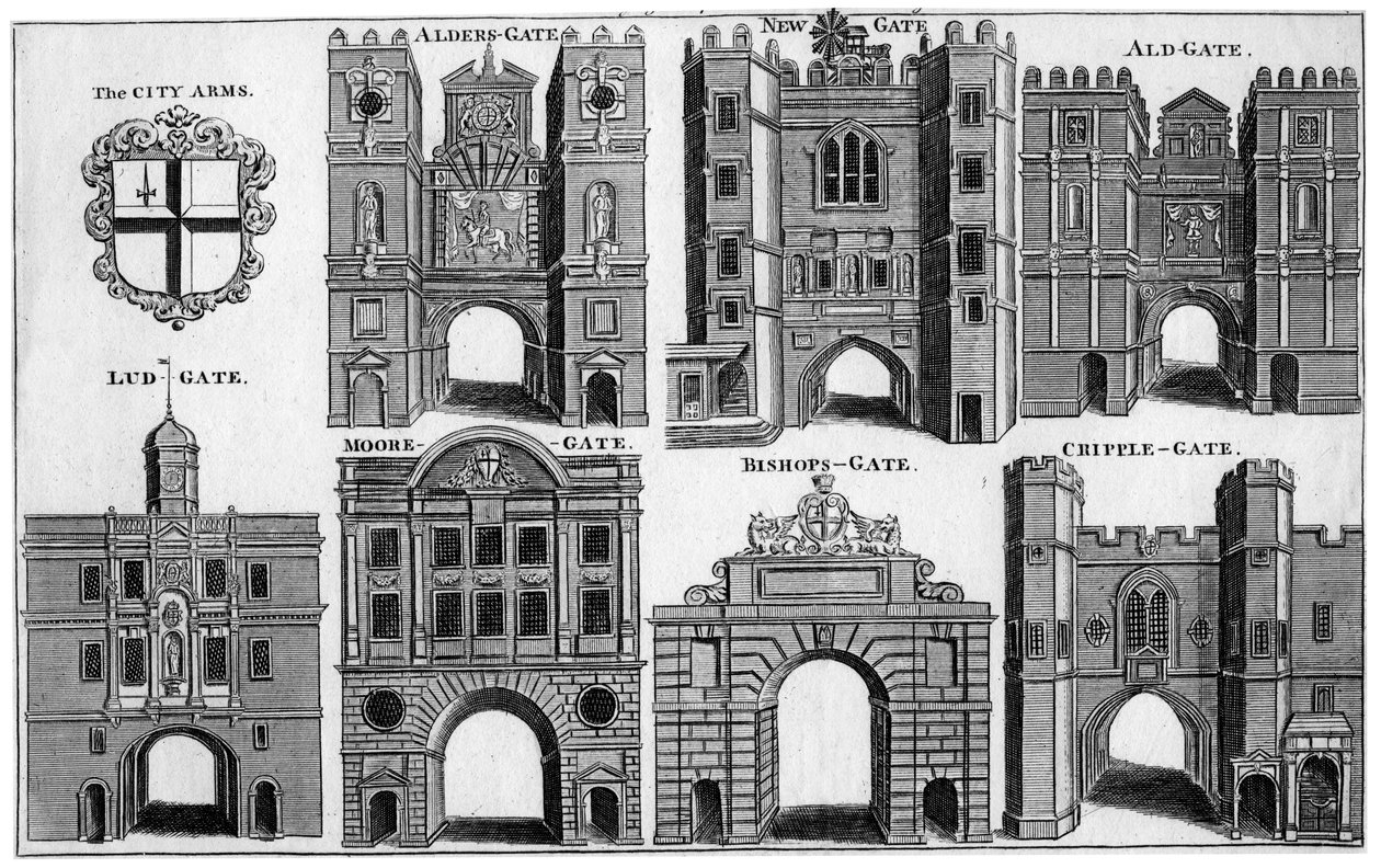 ロンドン市の武器と門、1650年頃19世紀 作： 不明