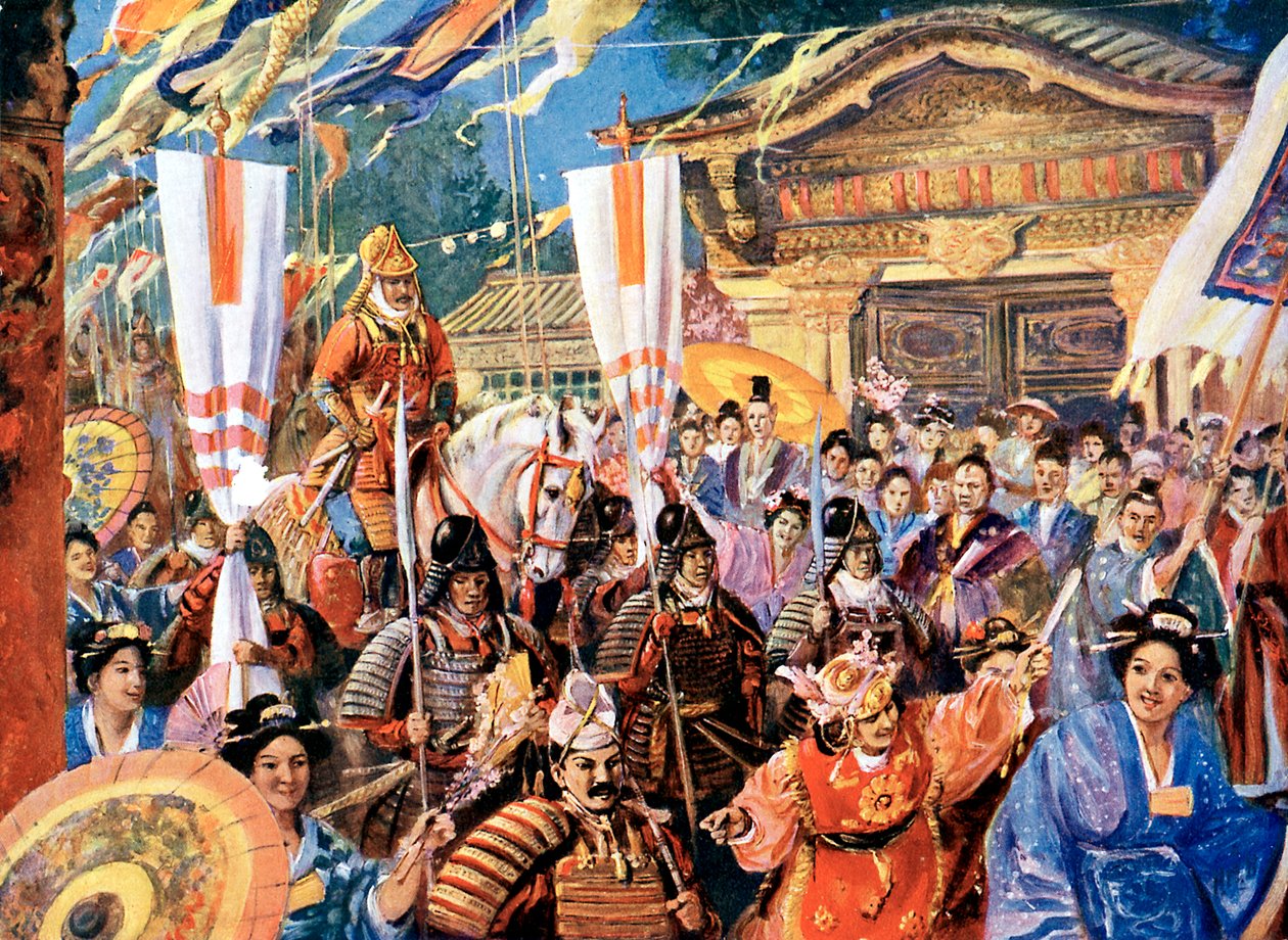 12世紀の日本の戦士、20世紀のヨリモトのアーティストの印象 作： 不明