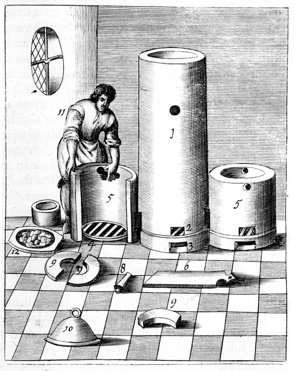 AthanorまたはSlow Harry、一定温度を維持する自己供給型炉、1683年 作： 不明