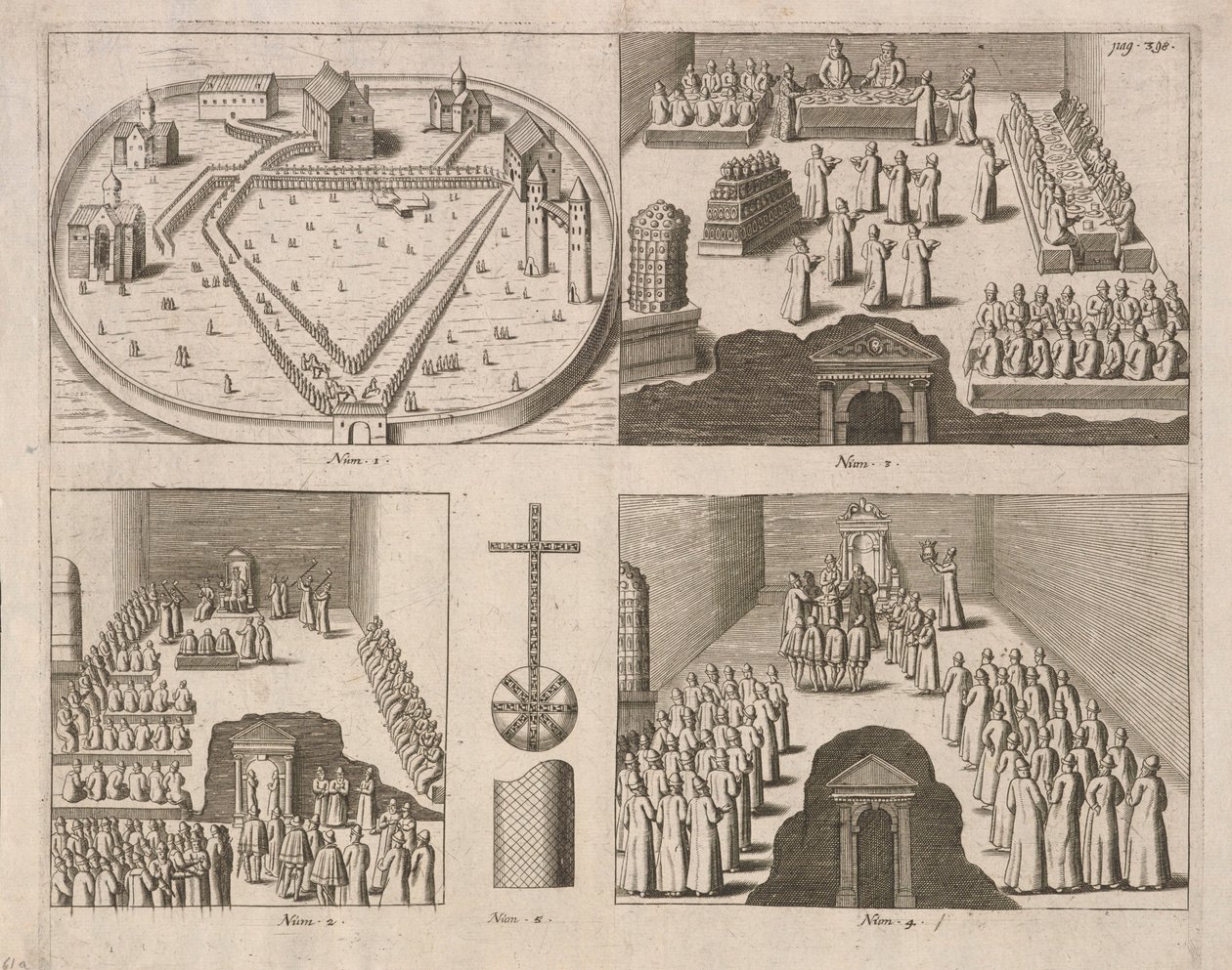 ロシア皇帝、モスクワで謁見。 ヤコブ・ウルフェルトが1578年に出版。 作： 不明