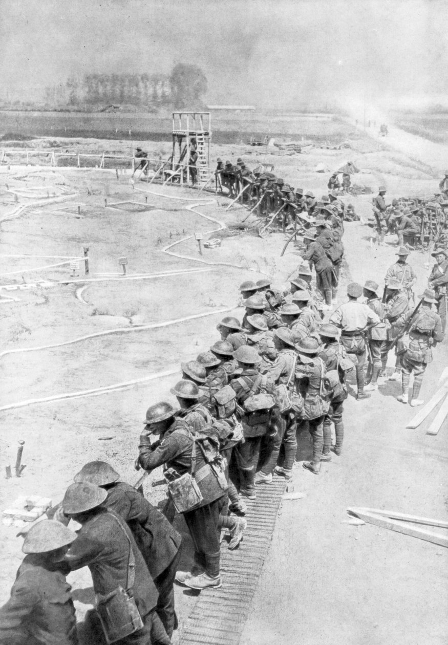 1917年6月6日、ベルギーのメシーヌの戦いの前日のオーストラリア軍 作： 不明