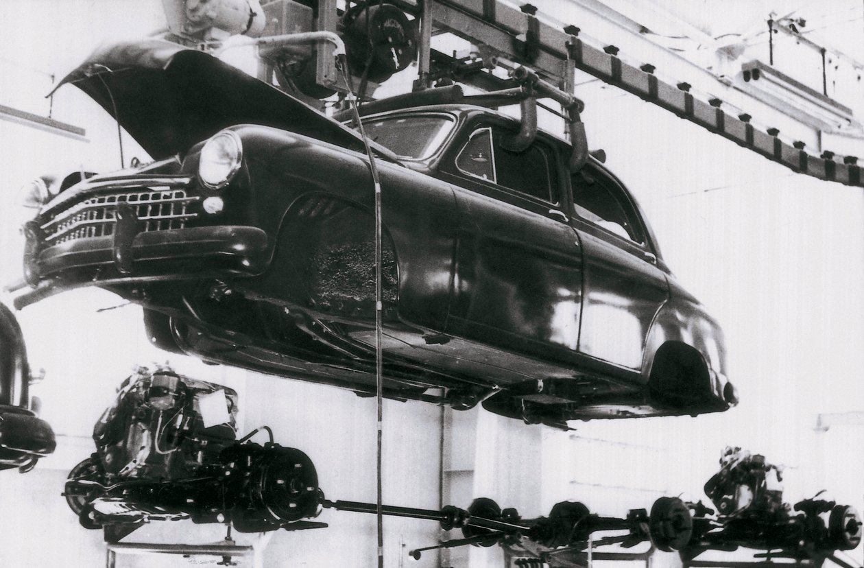 スペインのブランドSeatの自動車産業、バルセロナ、1953年2月6日(モノクロ写真) 作： 不明