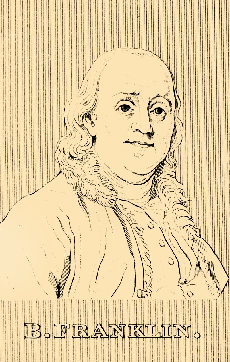 B.フランクリン、1706〜1790年、1830年。 作： 不明