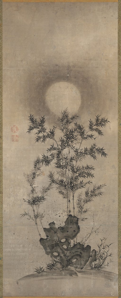 月明かりの下の竹、1500年代。 作： 不明