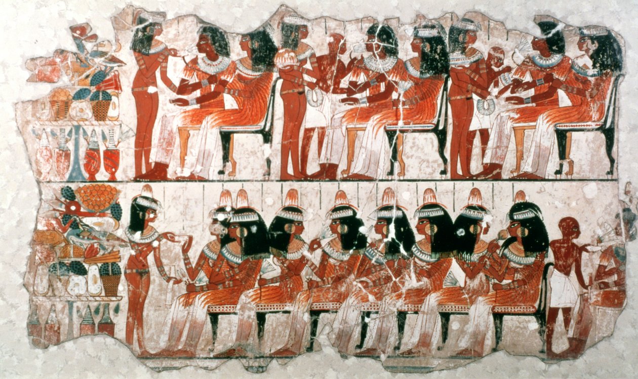 宴会シーン、紀元前1350年 作： 不明