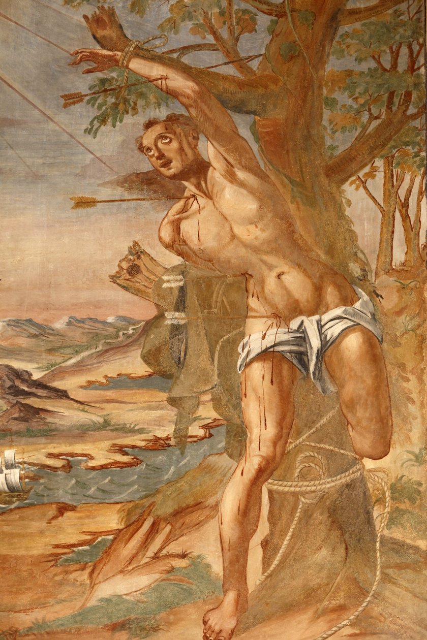 サンタ・カテリーナ大聖堂、ガラティーナ、アプリア州 回廊のフレスコ画 1696年にグラヴィーナのブラジョセフが描いたもの、ガラティーナ、イタリア 作： 不明