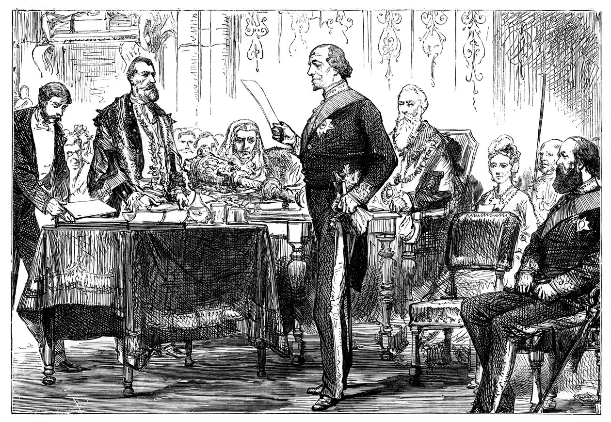 1878年にロンドンの都市の自由を受けたベンジャミン・ディズレーリ1808-1881 作： 不明