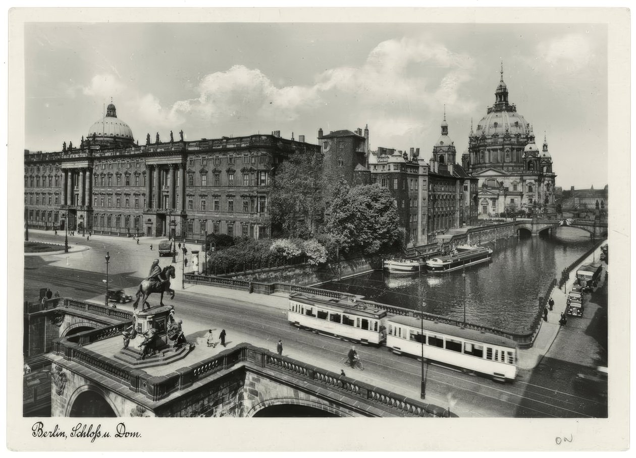ベルリン、市庁舎と選帝侯の橋、大聖堂／1937/38年頃の写真ポストカード 作： 不明