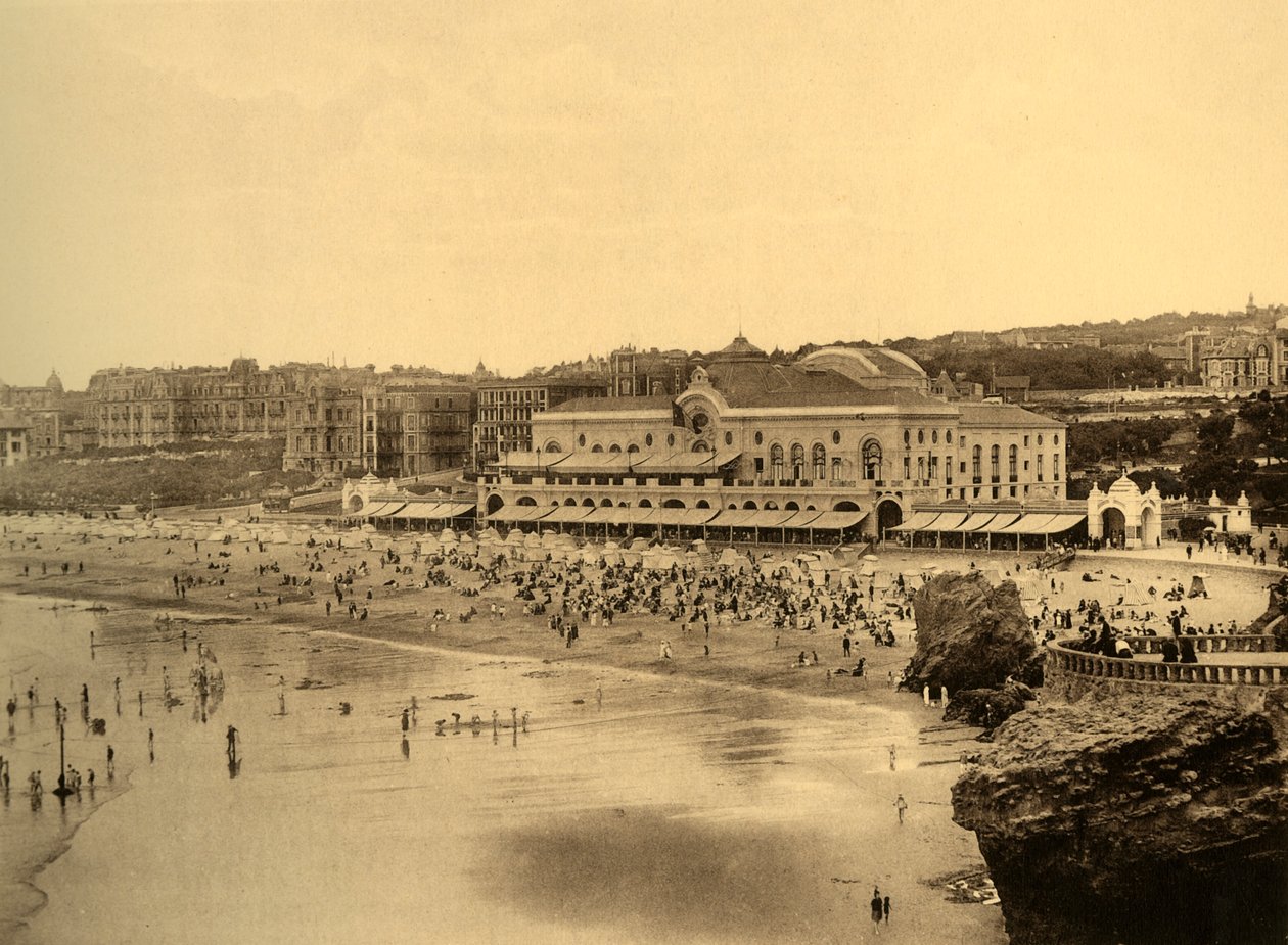 ビアリッツ-市営カジノとグランドプラージュ、c1930。 作： 不明