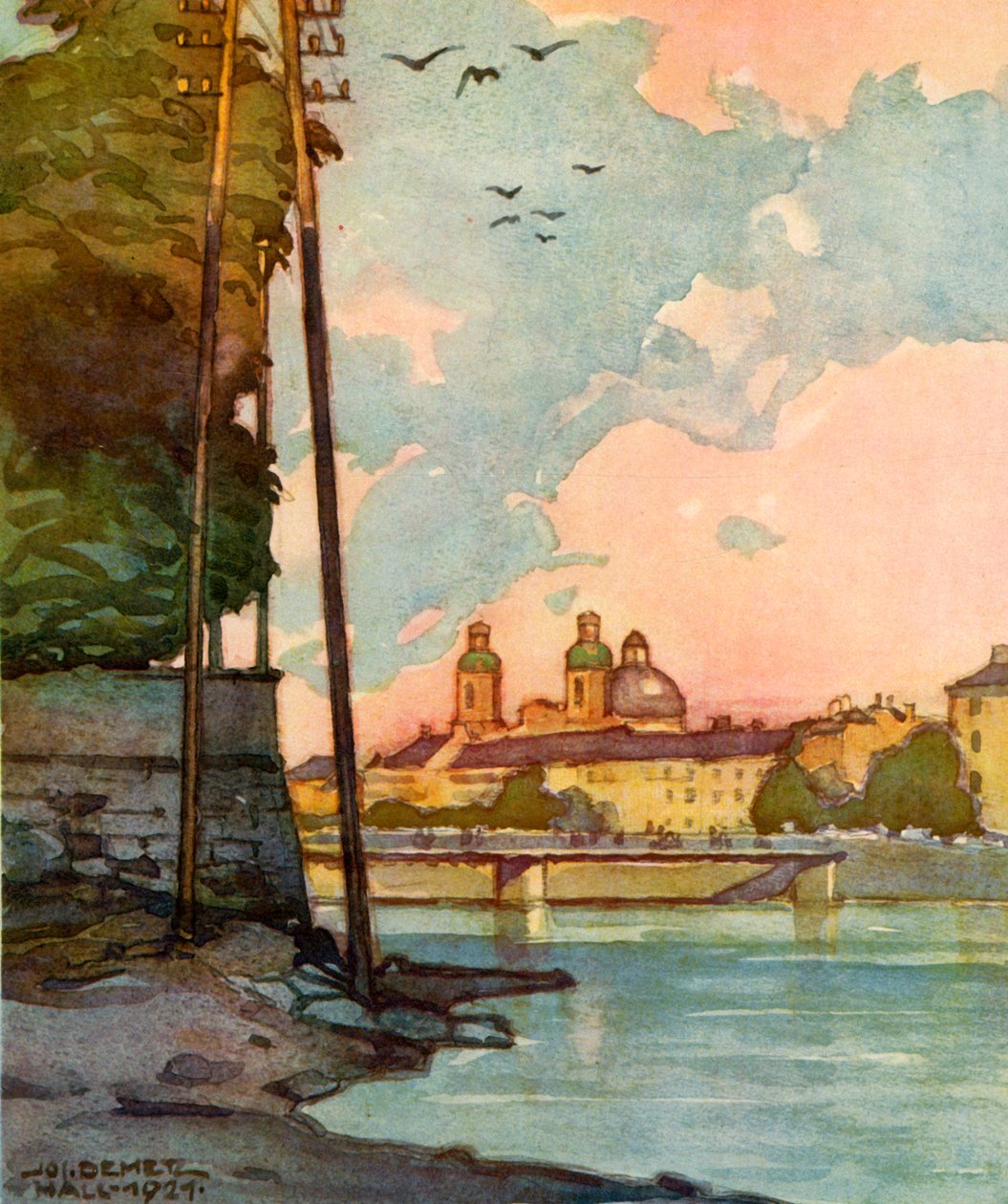 インブルックの眺め、リバーインを見下ろす、c1929。 作： 不明