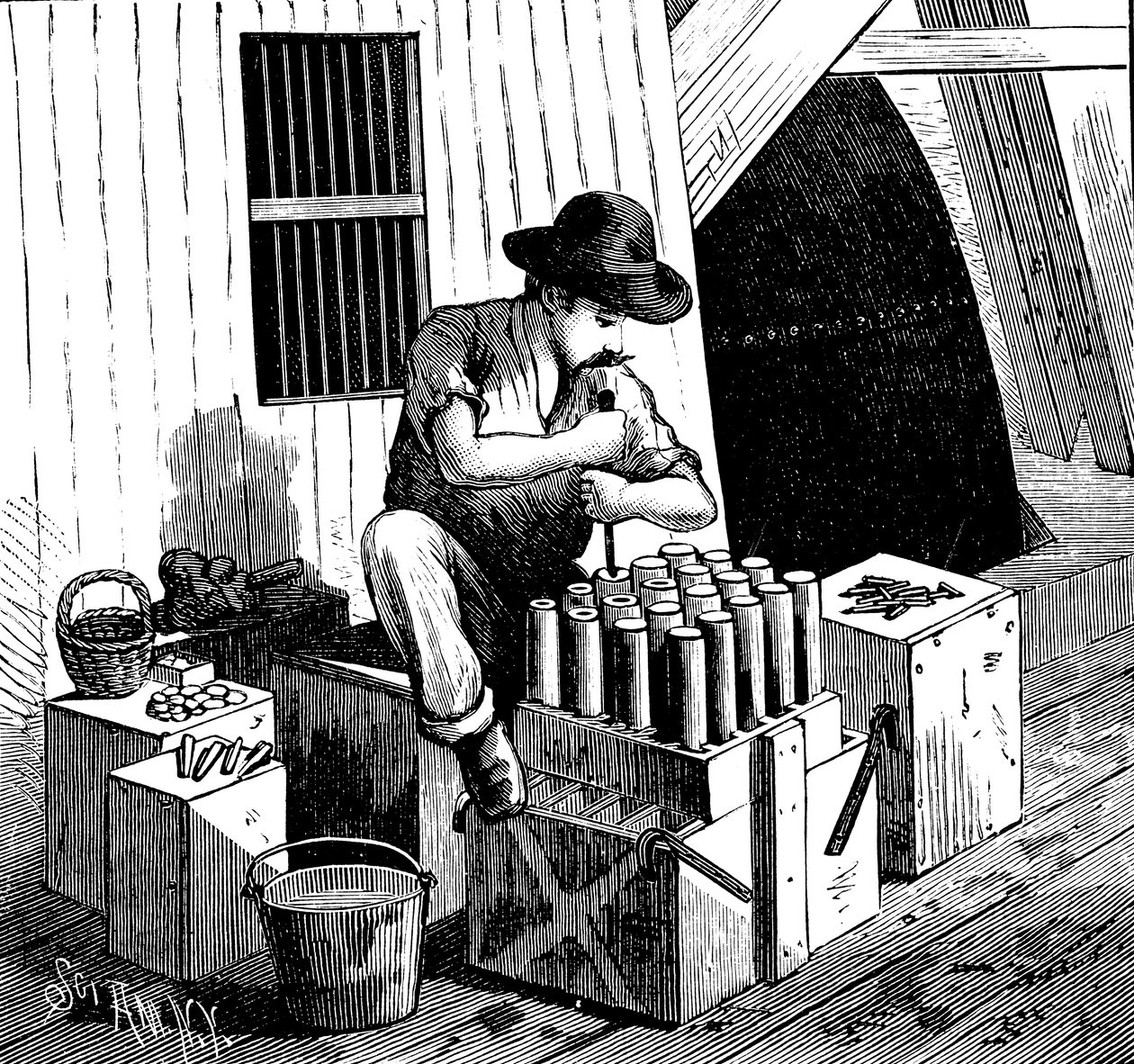 フラッドロックの爆破、1885年 作： 不明