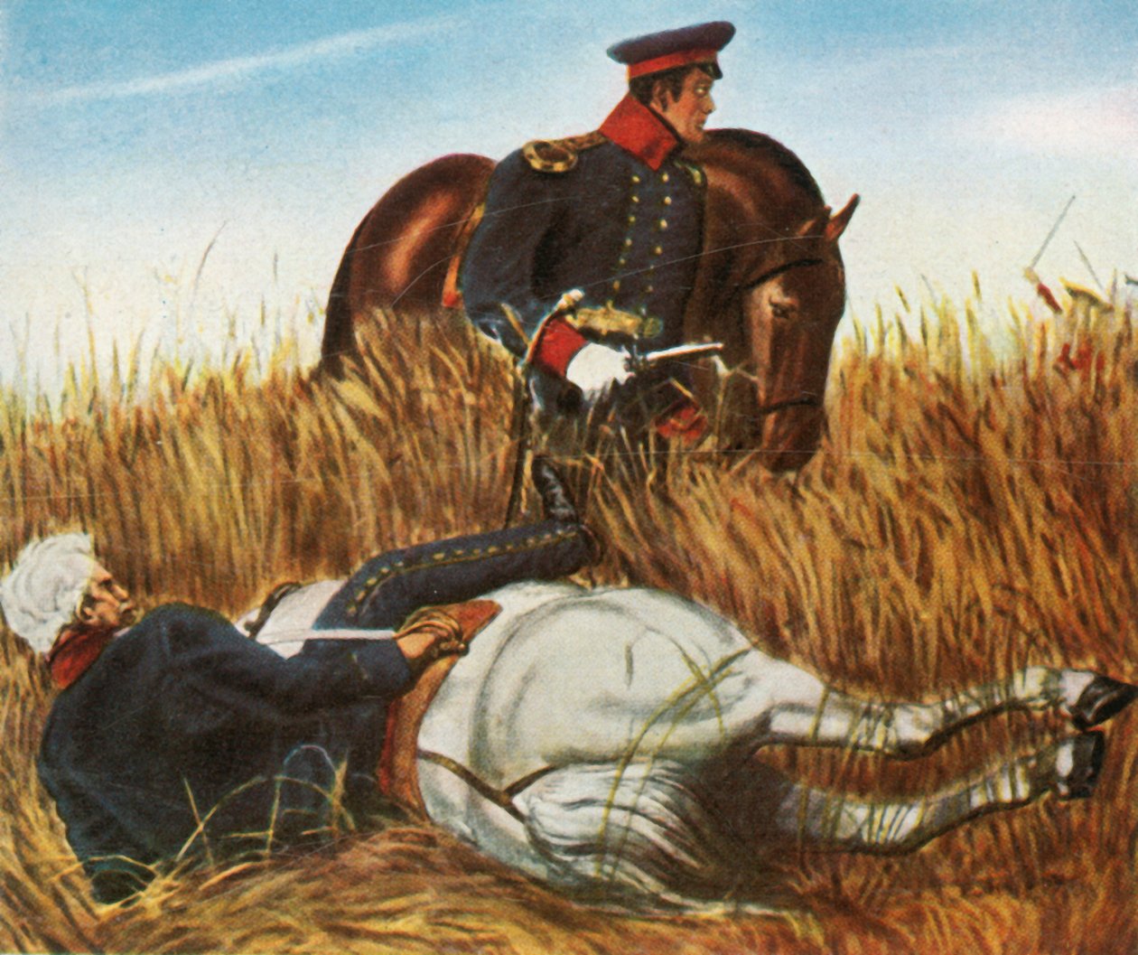 1815年6月16日、1936年のリグニーの戦いでのブリューチャー。 作： 不明