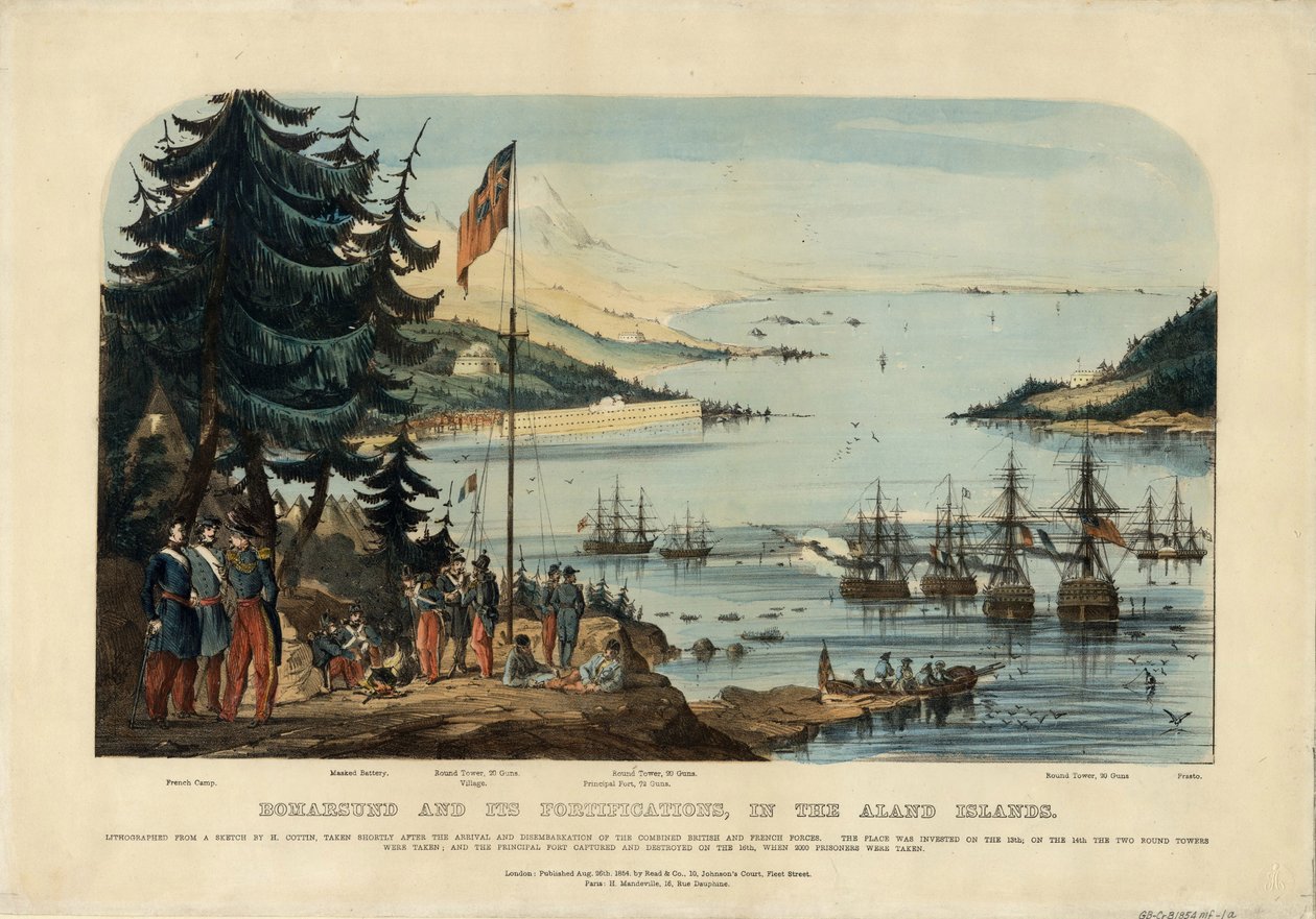 ボマースンドとその要塞、オーランド諸島1854年、1854年 作： 不明