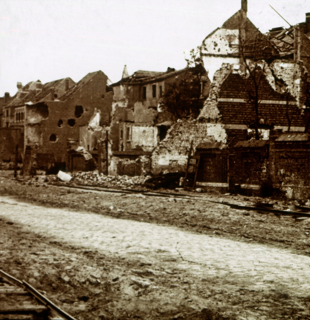 爆破された建物、ニーウポールト、フランダース、ベルギー、c1914-c1918 作： 不明