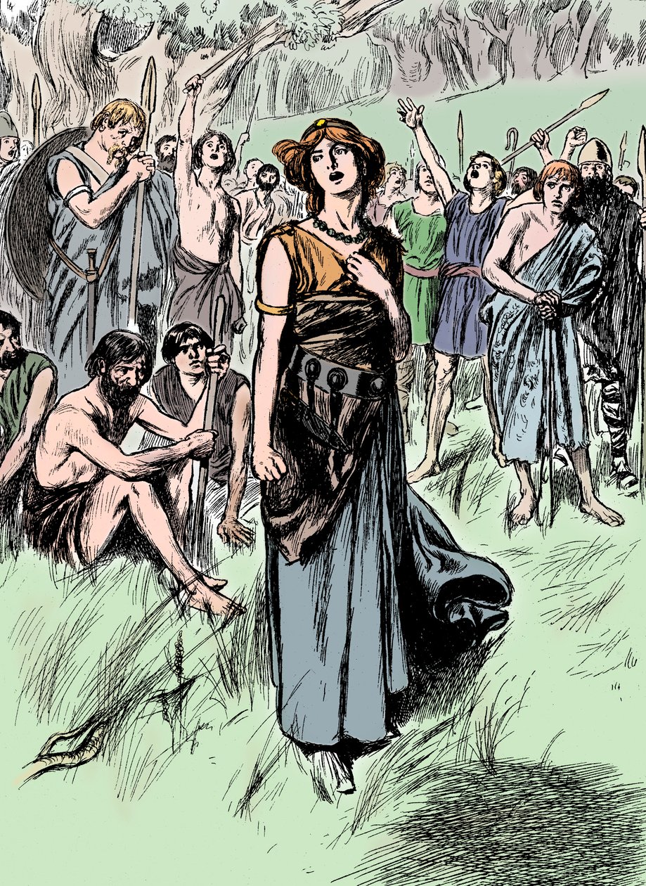 Boudicca Boadicea 1世紀イギリスのイケニの女王、部隊を結集、c1900 作： 不明