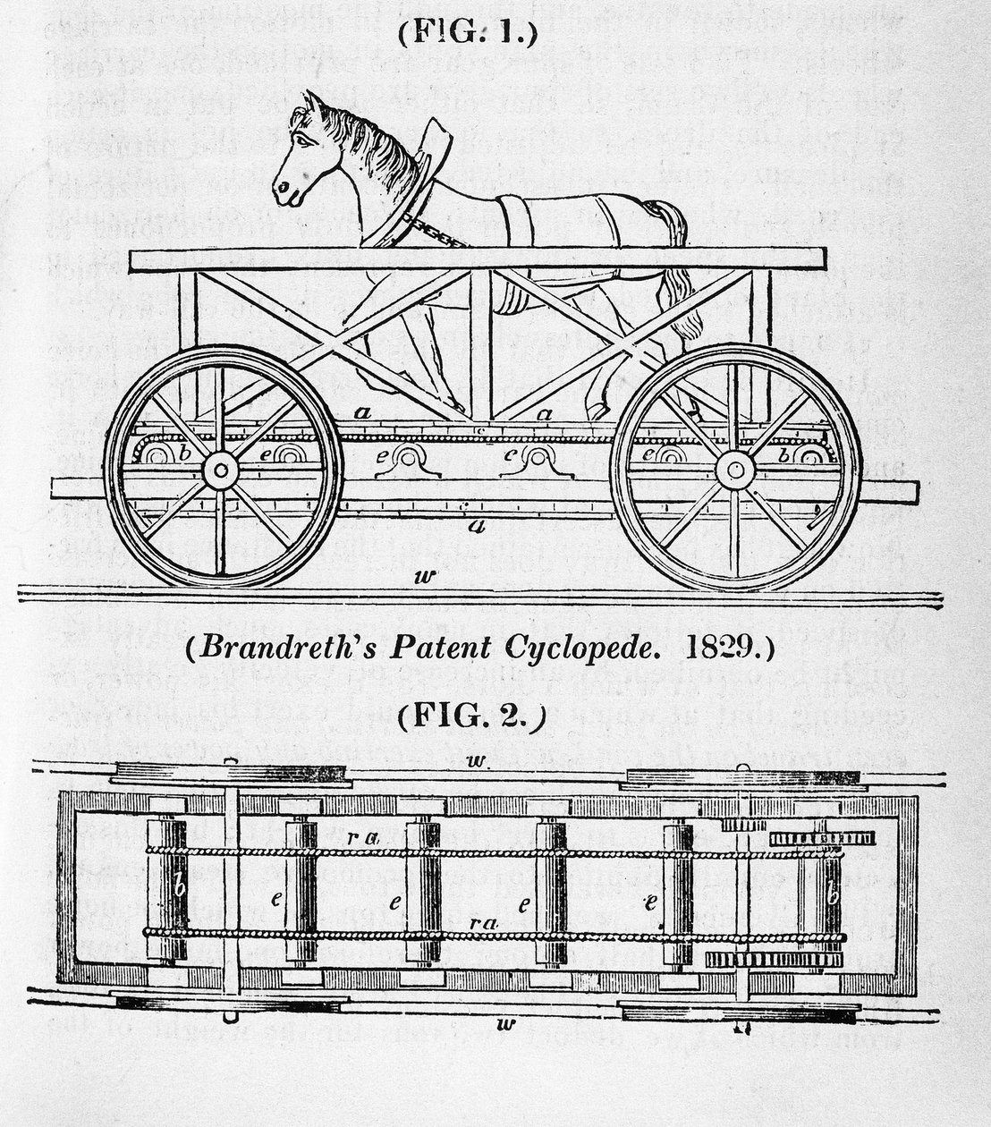 Brandrethsの馬力機関車Cycloped、1829 作： 不明