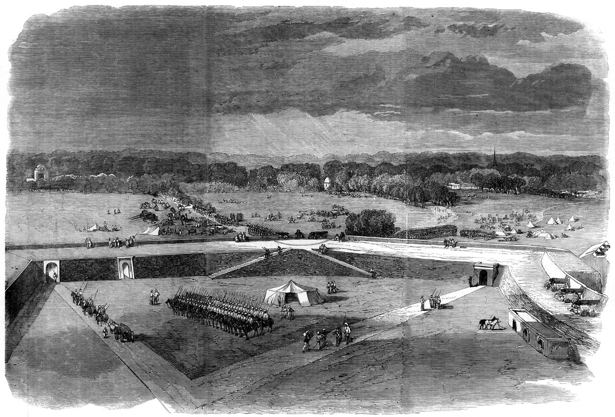 1857年、アラハバードの要塞を離れてカウポアを奪還する准将ハブロック 作： 不明