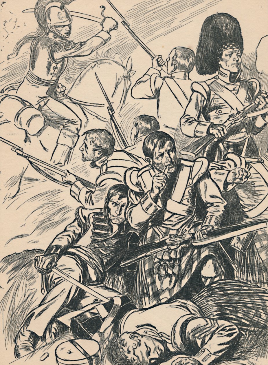 ウォータールーの戦い、1907年のイギリスの兵士 作： 不明