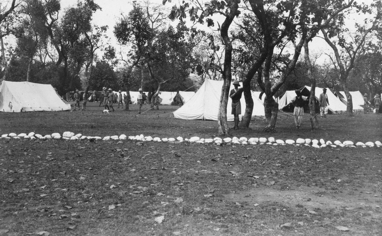 1917年、インドのヤムナ川によるイギリス軍の野営地 作： 不明