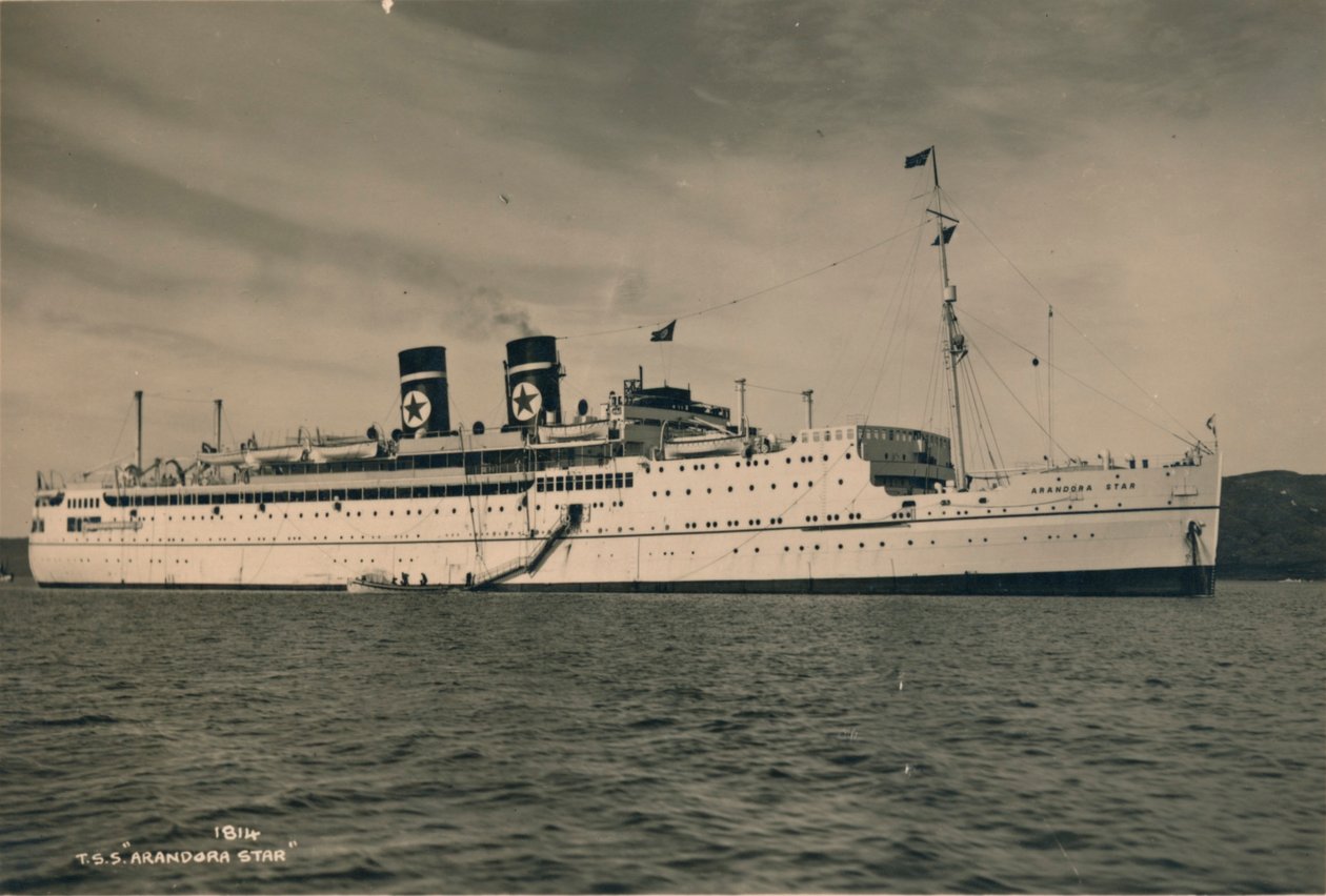 イギリスの旅客船SSブルーランドのアランドラスター、1936年 作： 不明
