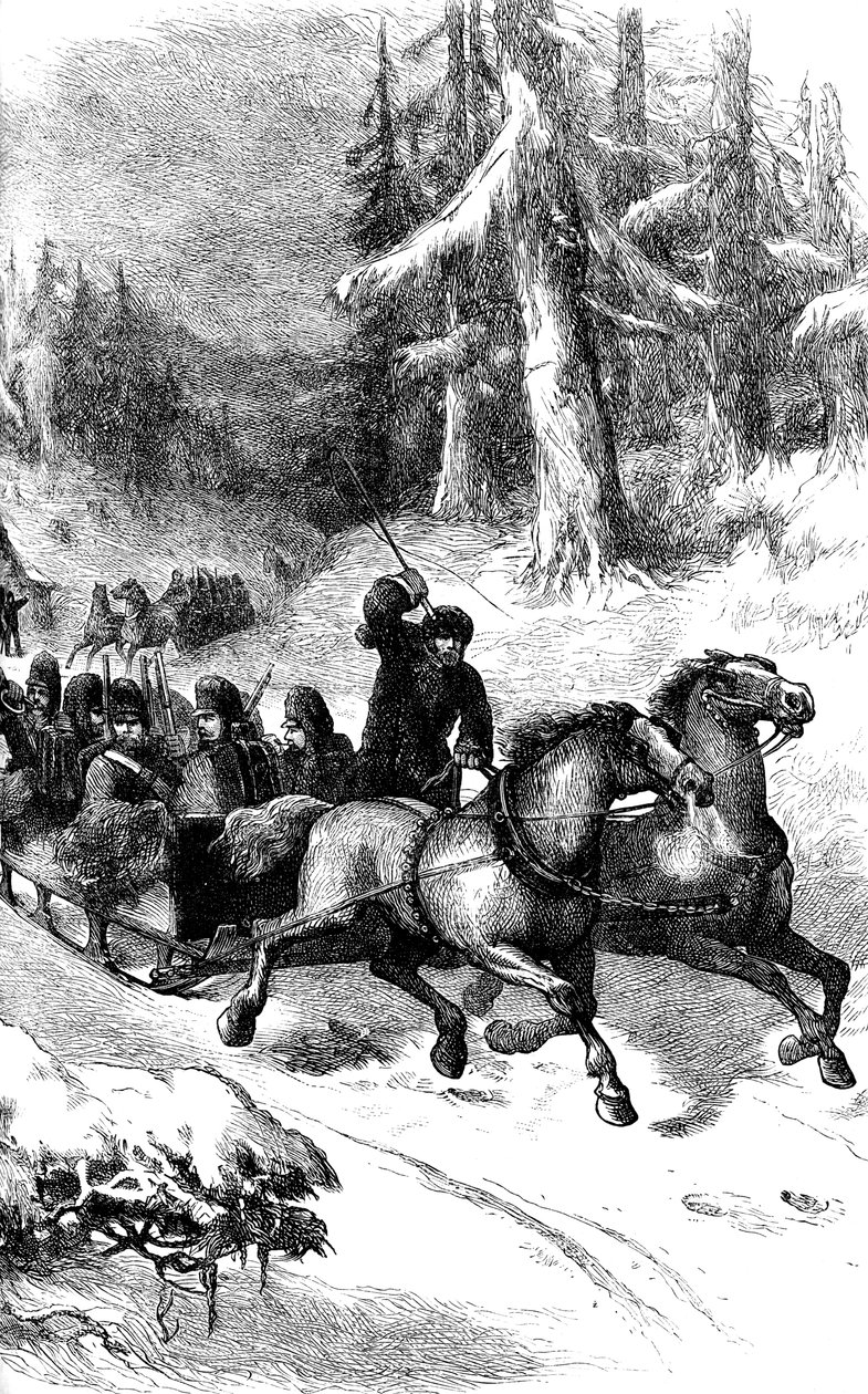 冬にカナダを経由して運ばれたイギリス軍、c1860s c1880 作： 不明