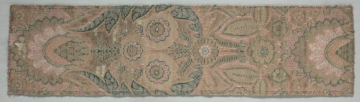 ブロケードテキスタイル、c。 1700年。 作： 不明