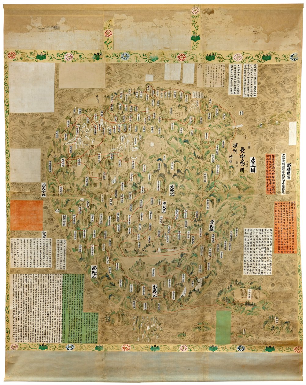 世界の仏教地図、18世紀初頭。 作： 不明