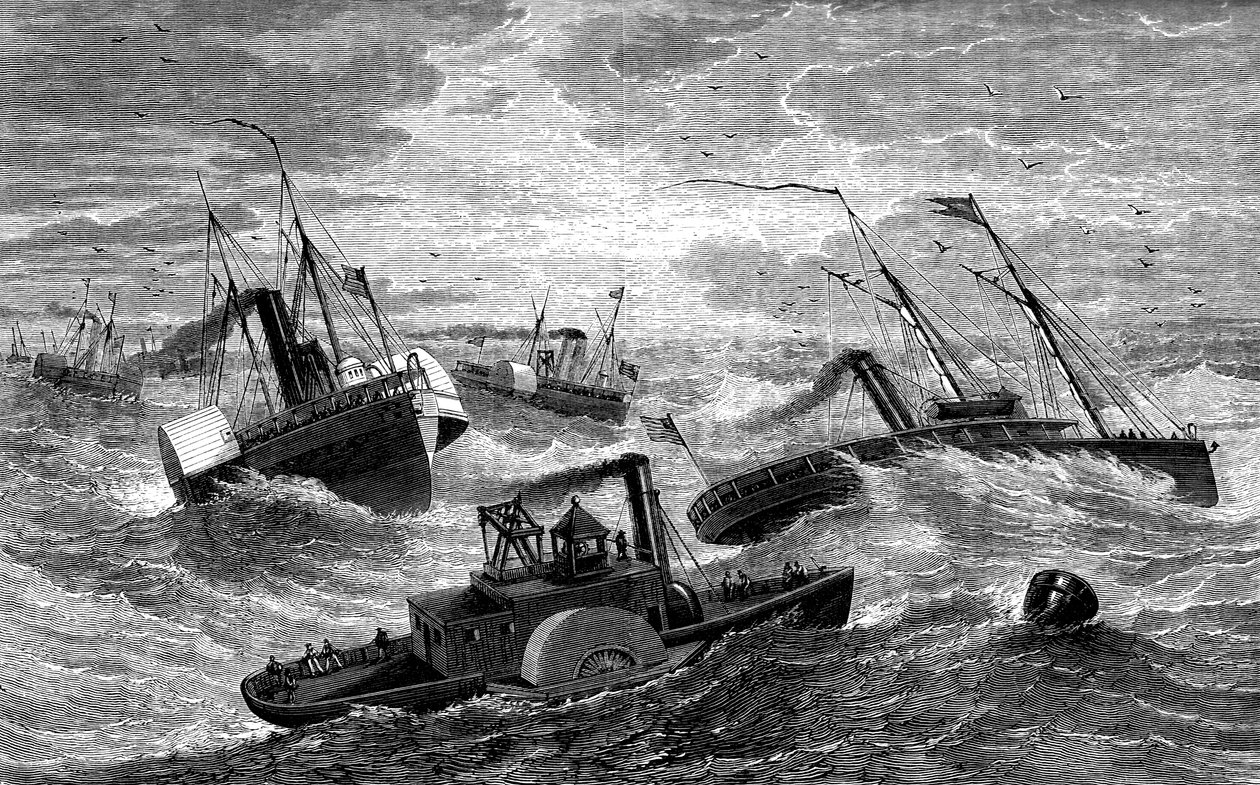 1861年から1862年にノースカロライナ州ハッテラスバーを横断するバーンサイド探検隊c1880 作： 不明