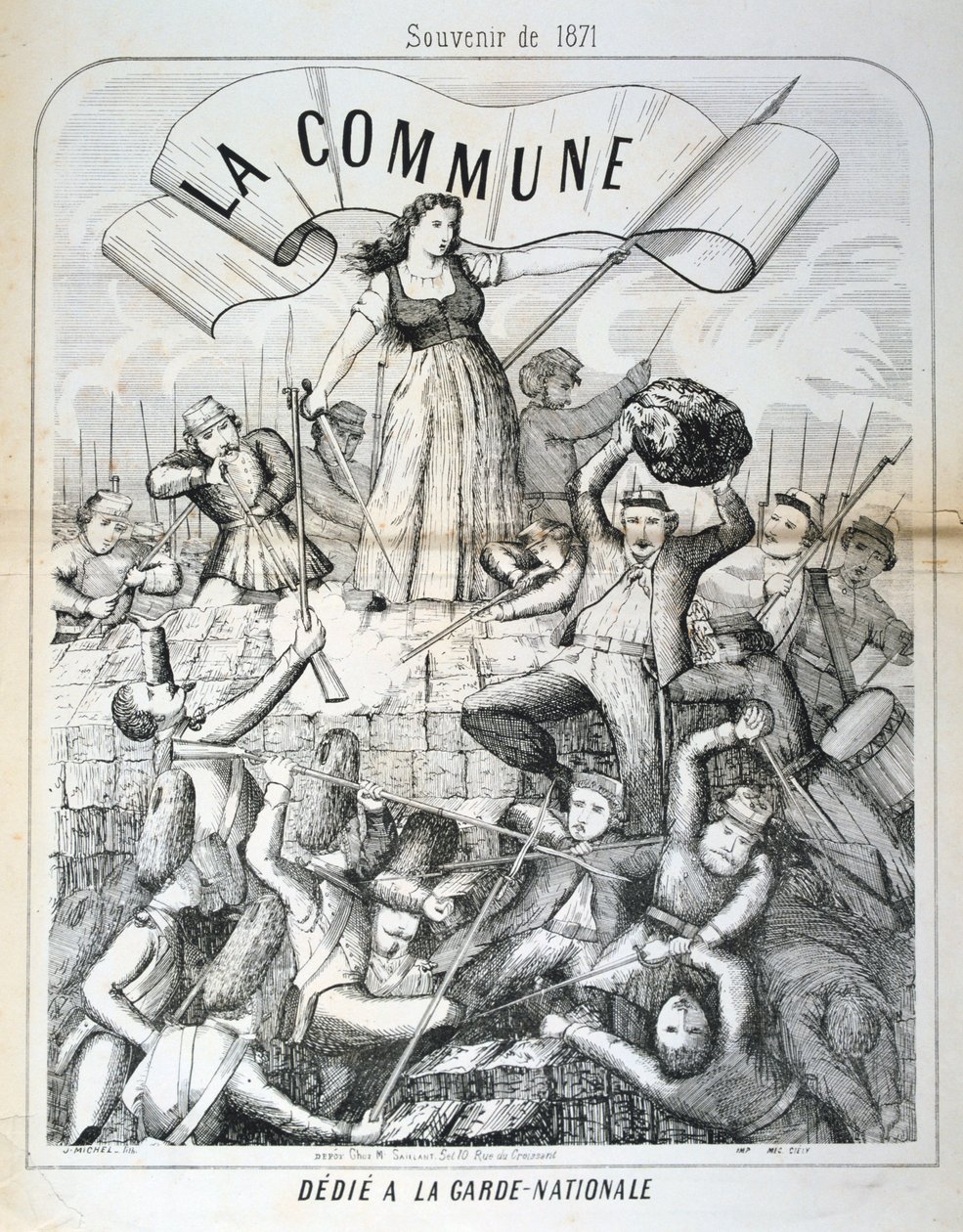 1871年のパリのコミューン、国家警備隊に捧げられた漫画 作： 不明