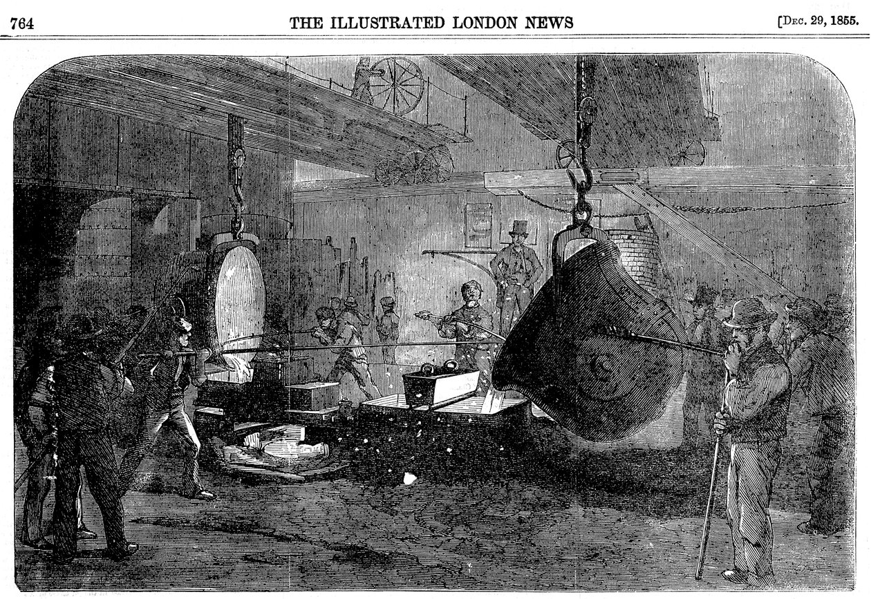 グリッセルリージェンツ運河製鉄所、シティロード、ロンドン、1855年に迫撃砲を鋳造 作： 不明