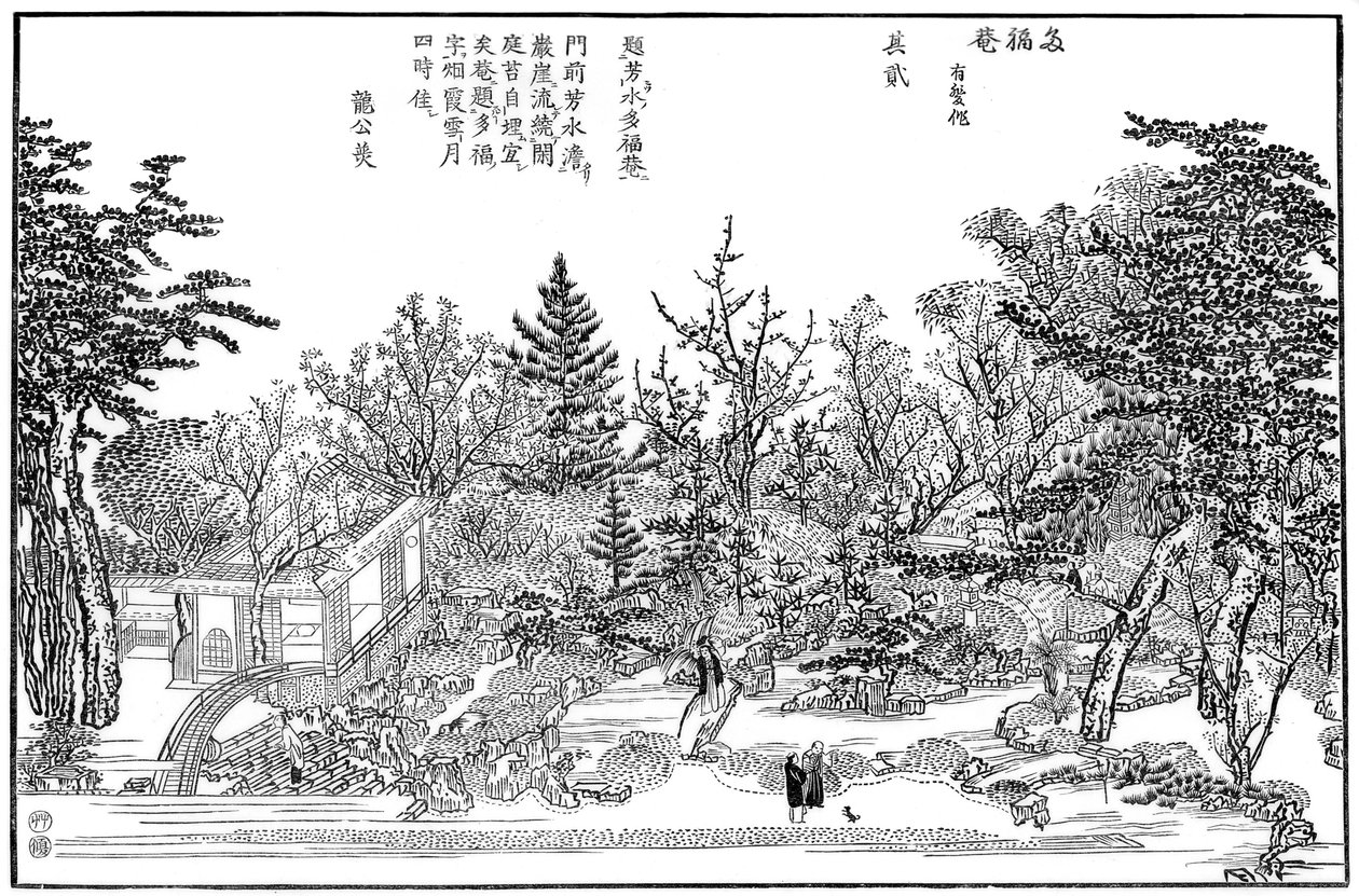 茶名湯、京都の庭園、1886 作： 不明