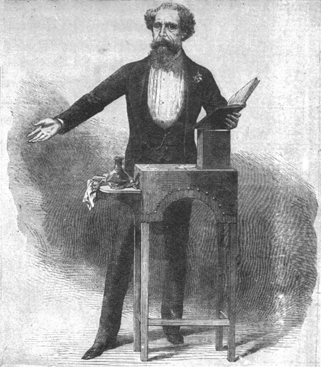チャールズディケンズは、1870年3月15日、セントジェームスホールで最後に読みました。 作： 不明