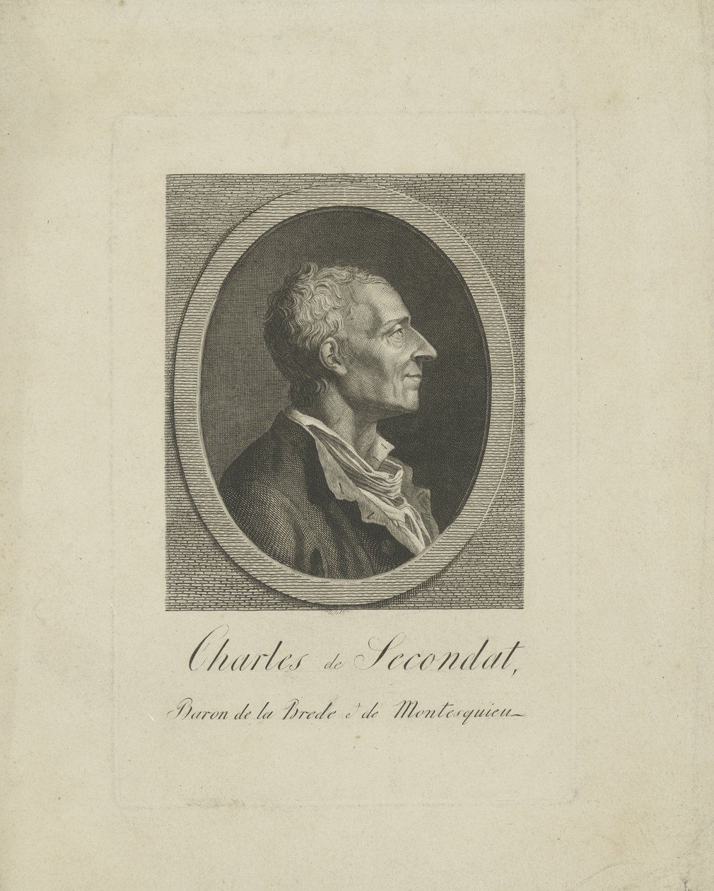 シャルル・ド・セコンダ、バロン・ド・モンテスキュー1689-1755、c。 1795年。 作： 不明