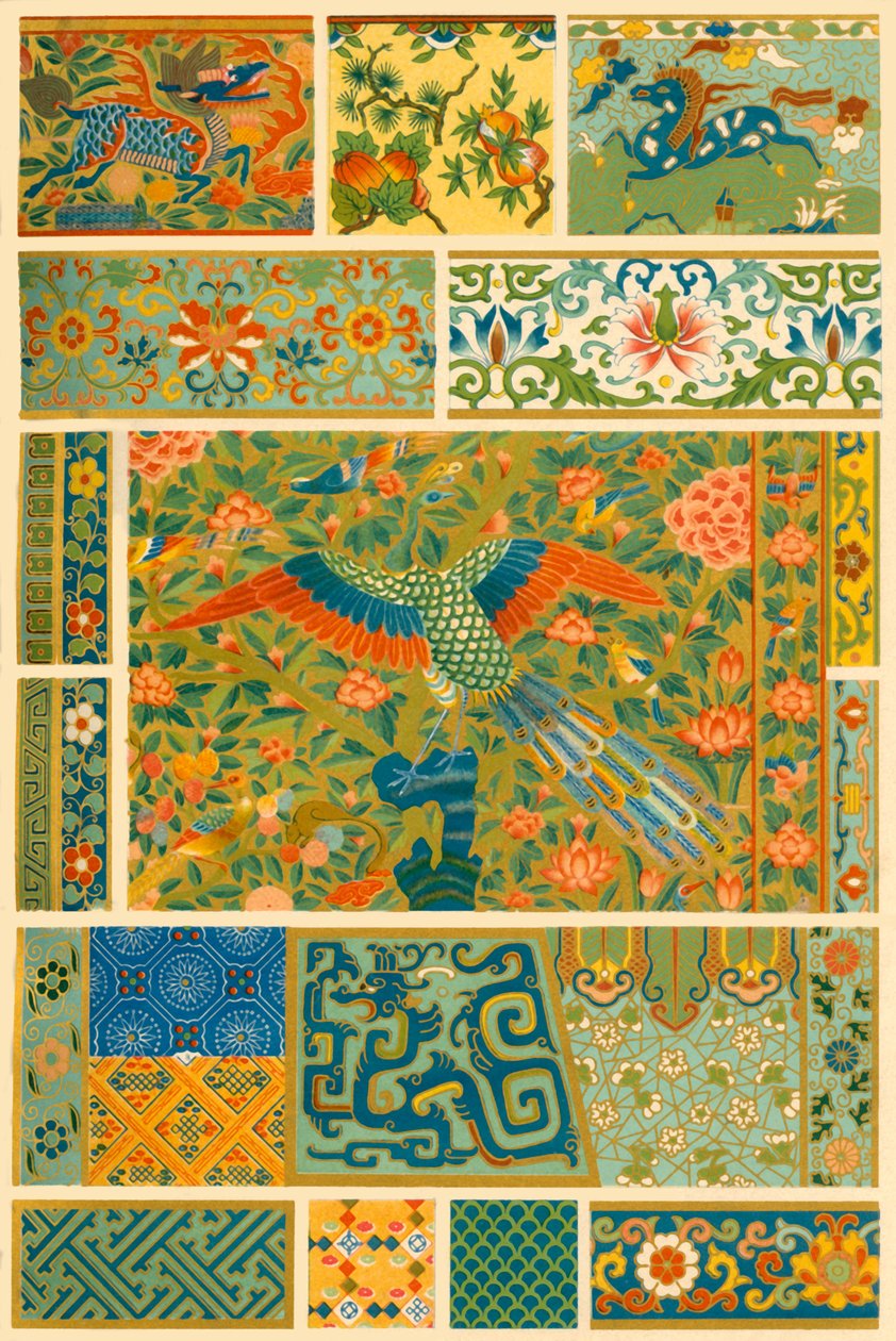 中国の絵画、織物、刺繍、七宝焼き、1898 年。 作： 不明
