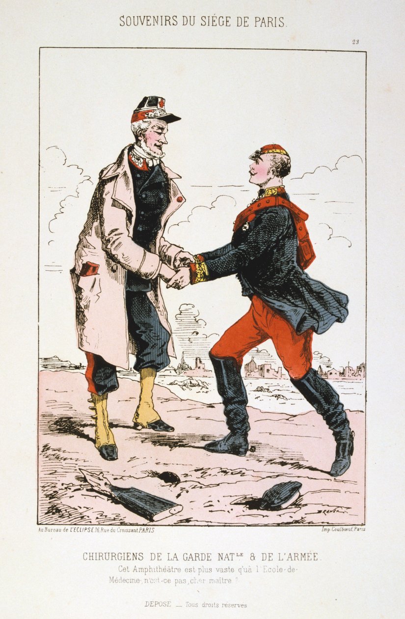 国家警備隊と軍の外科医、パリ包囲戦、プロイセン戦争、1870年から1871年。 作： 不明