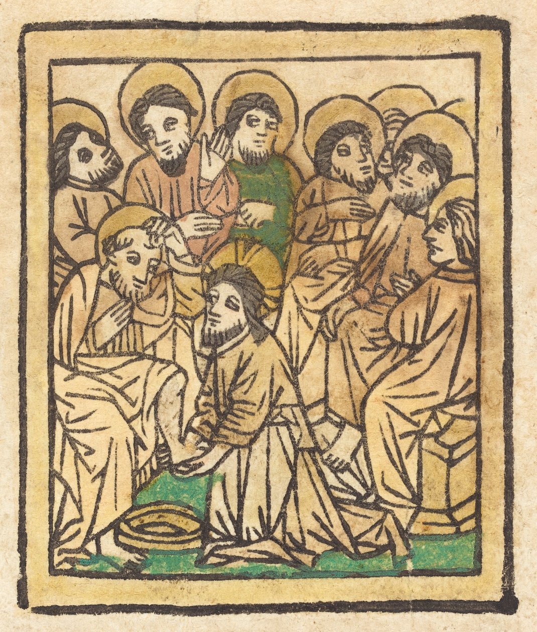 使徒たちの足を洗うキリスト、c。 1490年。 作： 不明