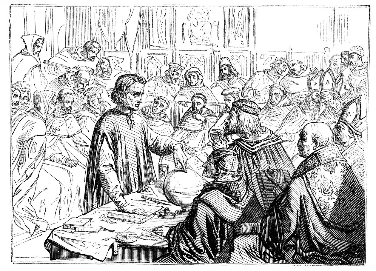 1487年サラマンカの評議会前のクリストファーコロンブス 作： 不明