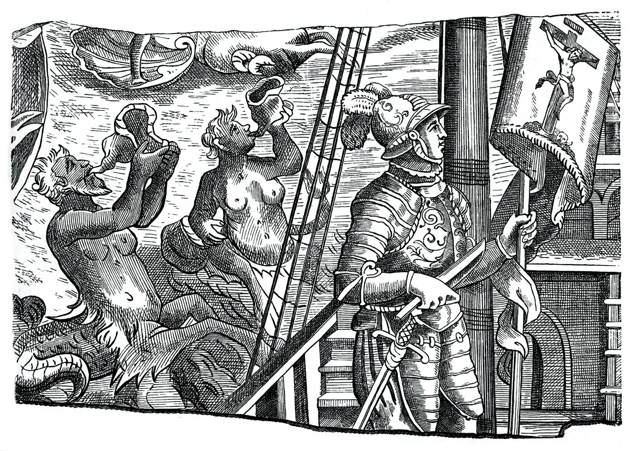 クリストファーコロンブスが船に搭乗し、16世紀に西に渡った最初の航海中、1870年 作： 不明