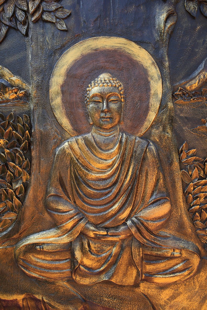 Chua Thien Lam Go buddhist pagoda.瞑想のポーズで座る釈迦牟尼仏。Thay Ninh.ベトナム 作： 不明